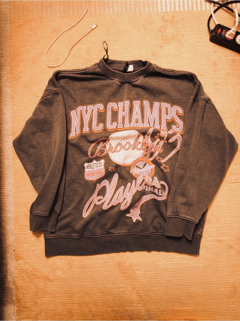 Divided Grey Graphic NYC Champs Brooklyn Players Crewneck